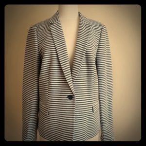 J Crew Madewell Navy & White Stripped Blazer